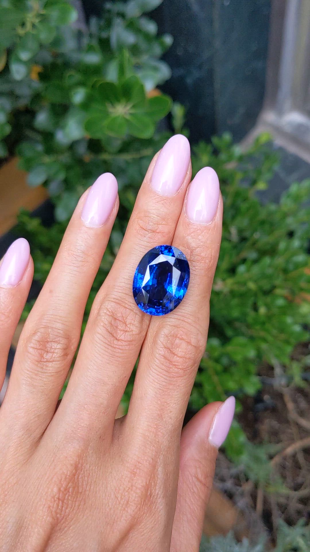 25.11 Ct. Blue Sapphire from Ceylon (Sri Lanka) Size Video