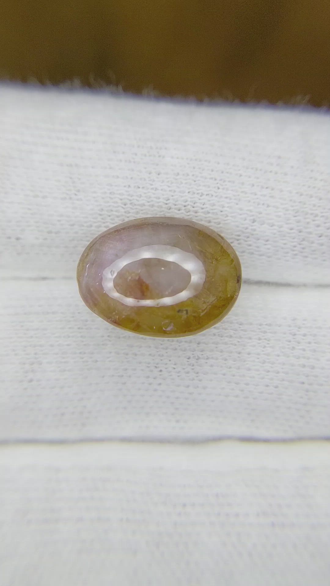 13.75 Ct. Yellowish Brown Cabochon Sapphire from Ceylon (Sri Lanka) Size Video