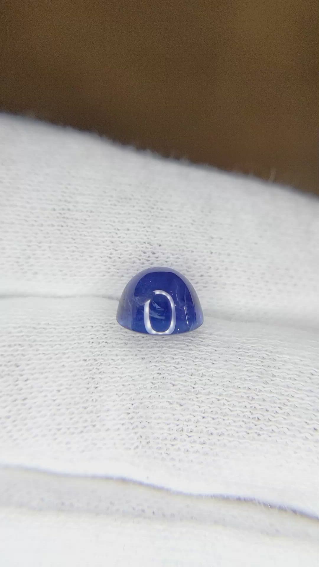 3.98 Ct. Blue Cabochon Sapphire from Burma (Myanmar) Size Video
