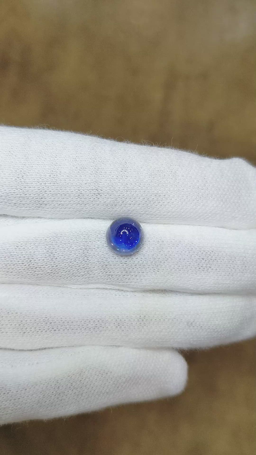 3.98 Ct. Blue Cabochon Sapphire from Burma (Myanmar) Size Video