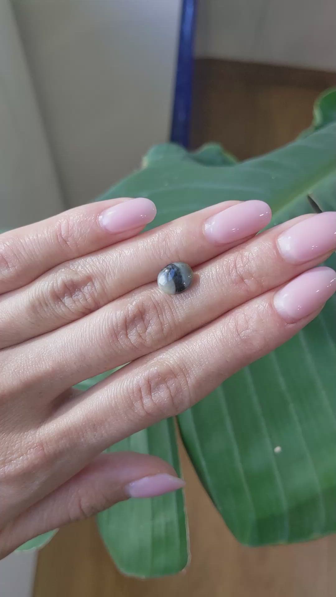 2.40 Ct. Bi Color Cabochon Sapphire from Burma (Myanmar) Size Video