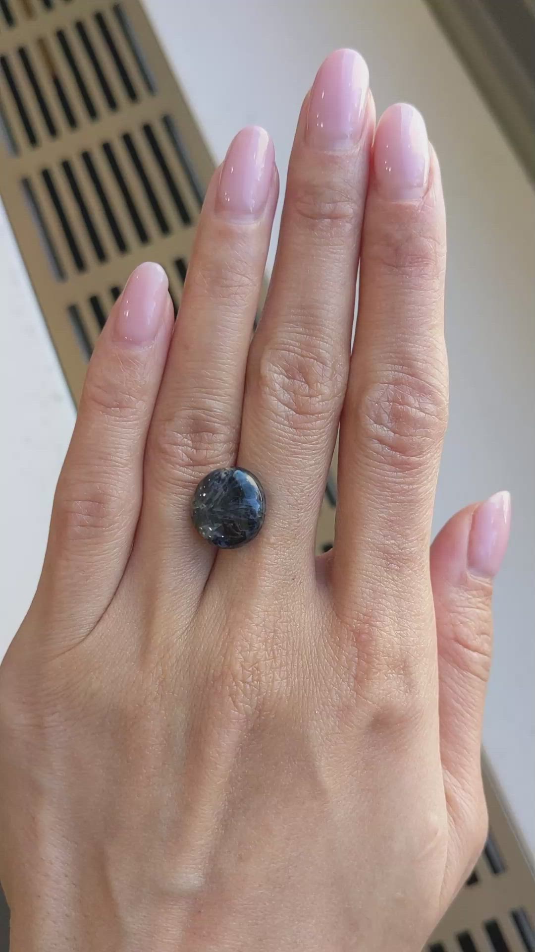 9.37 Ct. Bi Color Cabochon Sapphire from Burma (Myanmar) Size Video