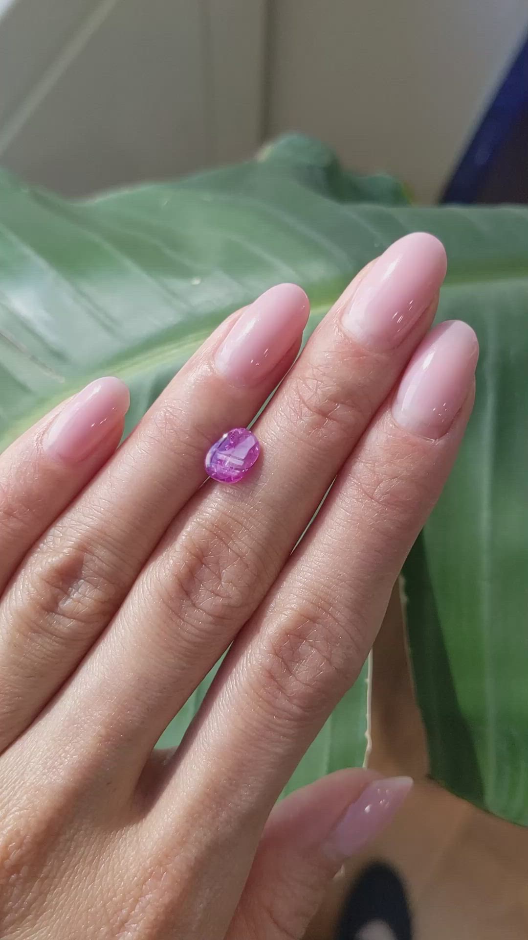 2.14 Ct. Pink Cabochon Sapphire from Burma (Myanmar) Size Video