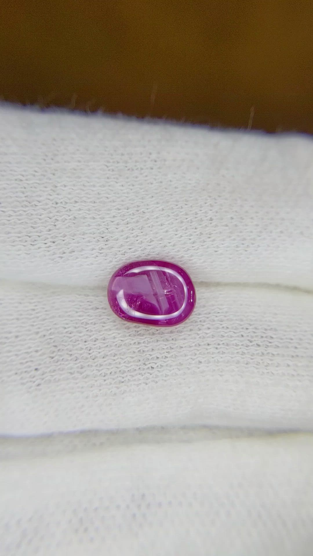 2.14 Ct. Pink Cabochon Sapphire from Burma (Myanmar) Size Video