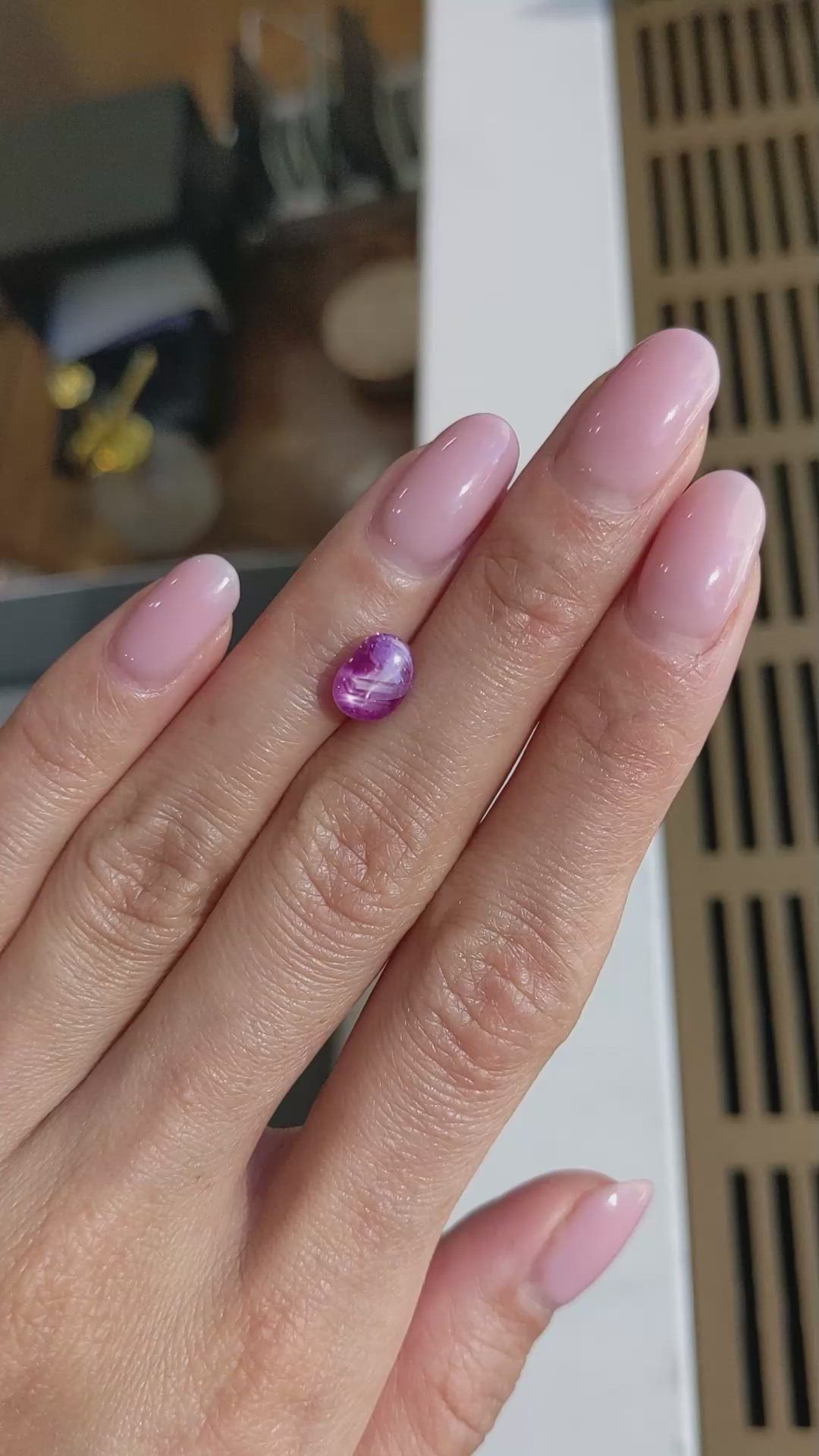 2.14 Ct. Pink Cabochon Sapphire from Burma (Myanmar) Size Video