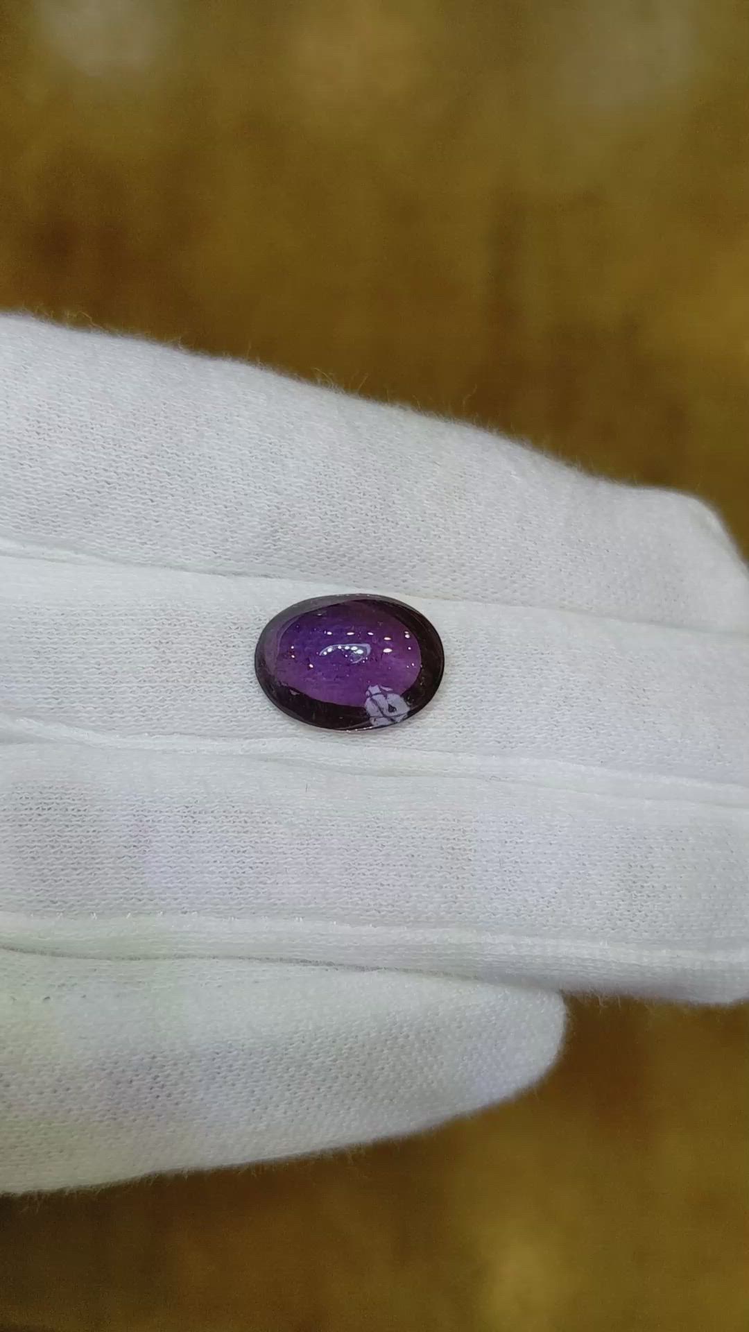 7.01 Ct. Purple Cabochon Sapphire from Ceylon (Sri Lanka) Size Video