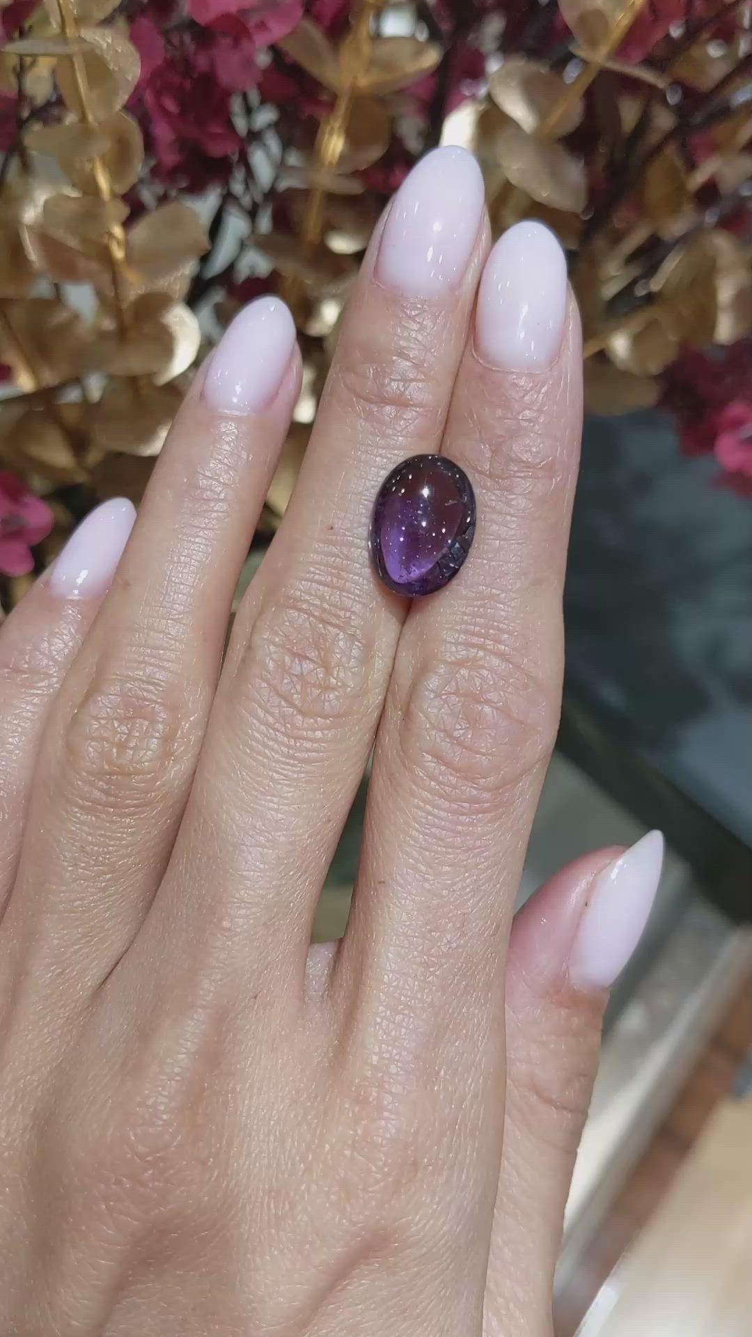 7.01 Ct. Purple Cabochon Sapphire from Ceylon (Sri Lanka) Size Video