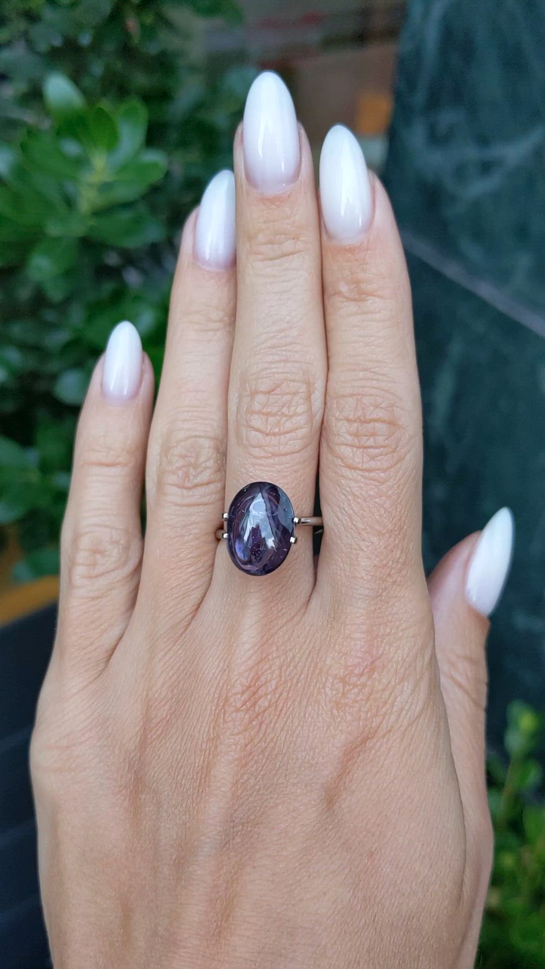 7.01 Ct. Purple Cabochon Sapphire from Ceylon (Sri Lanka) Size Video