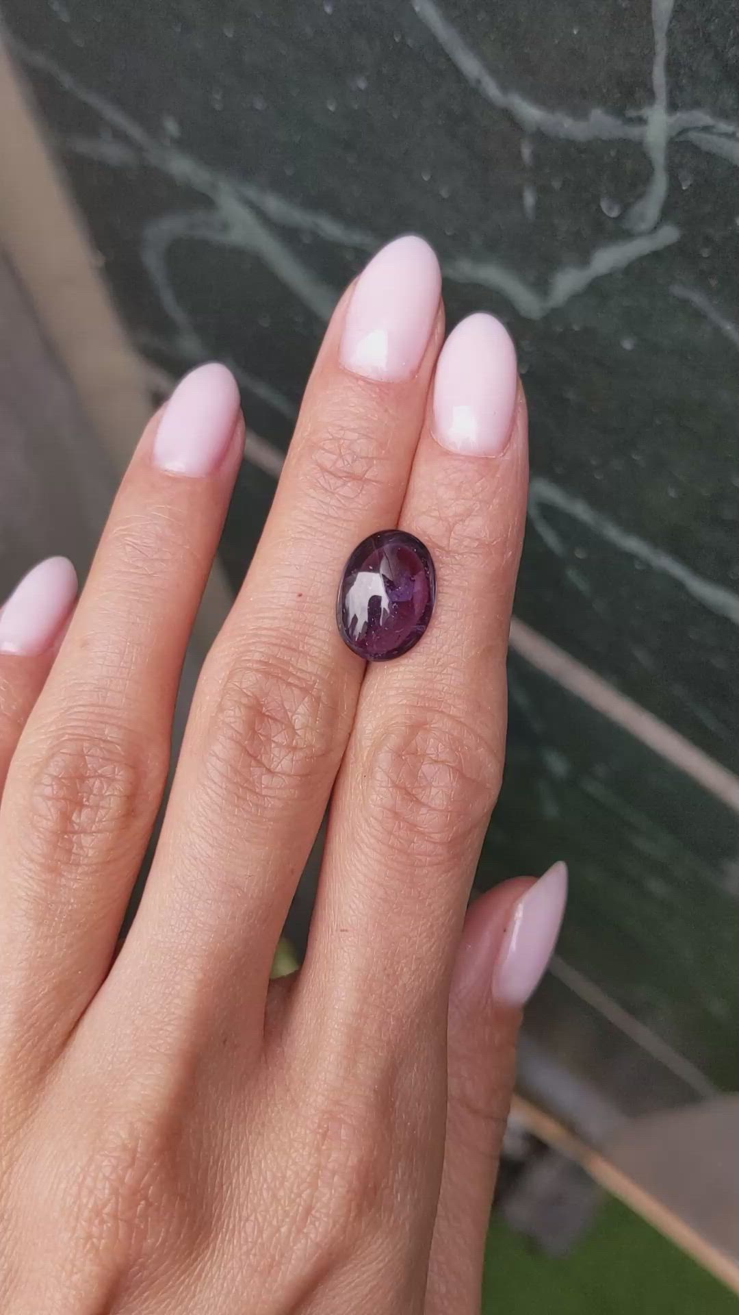 7.01 Ct. Purple Cabochon Sapphire from Ceylon (Sri Lanka) Size Video