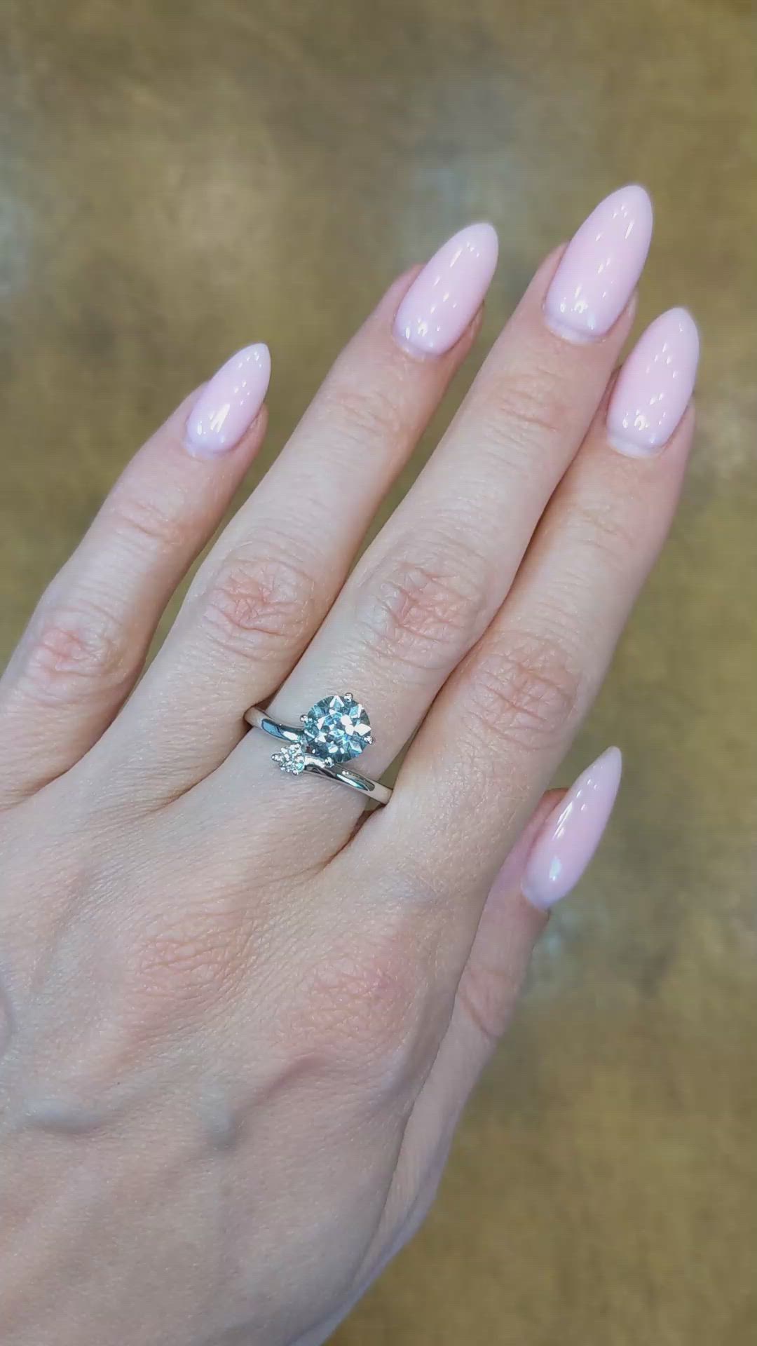 1.83 Ct. Greenish Blue Sapphire and Natural Diamond Two Stone (toi et moi) Ring, Platinum 950 Size Video