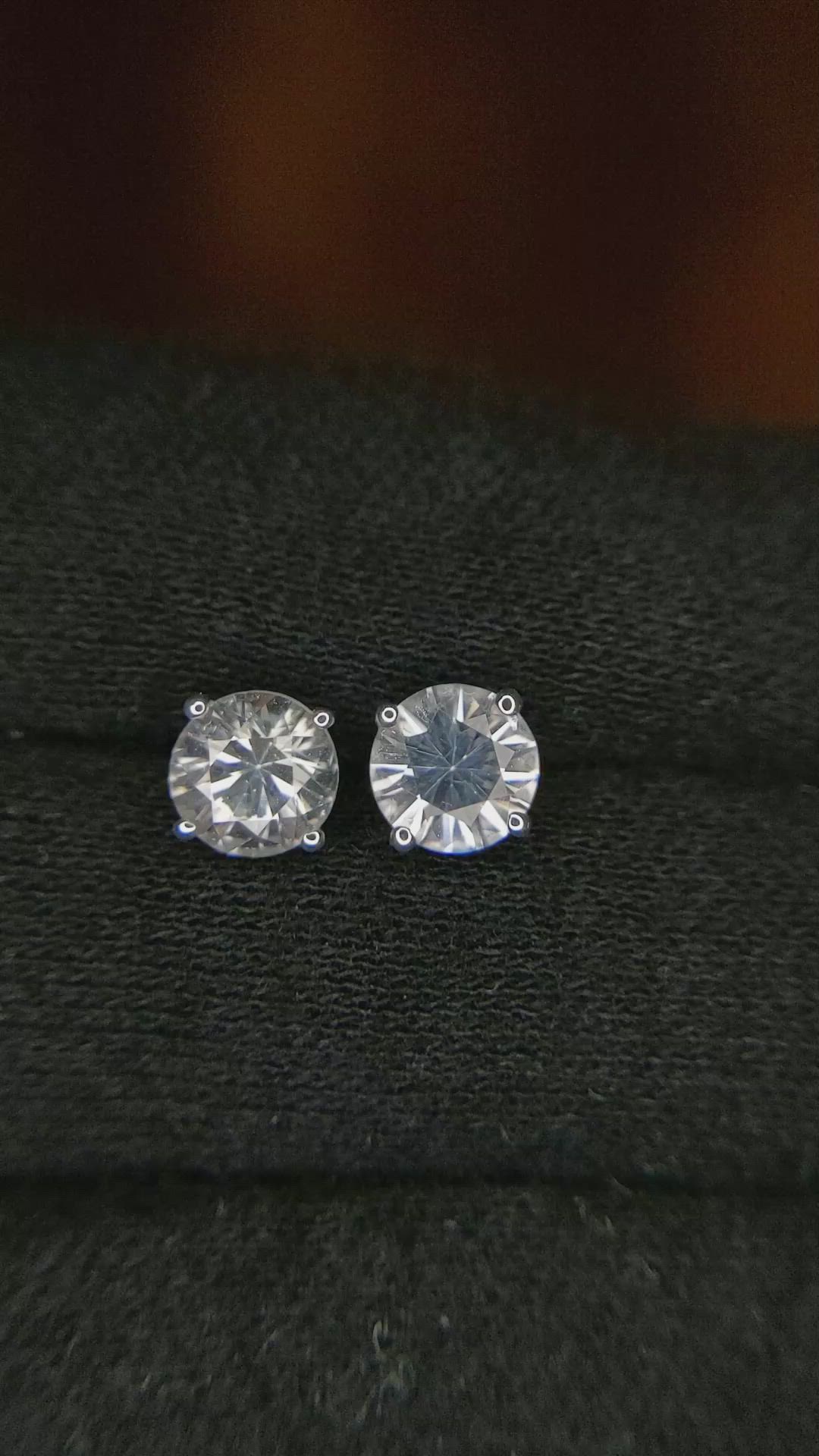 1.80 Ct.Tw. White Sapphire Studs Earrings, 14K White Gold Size Video