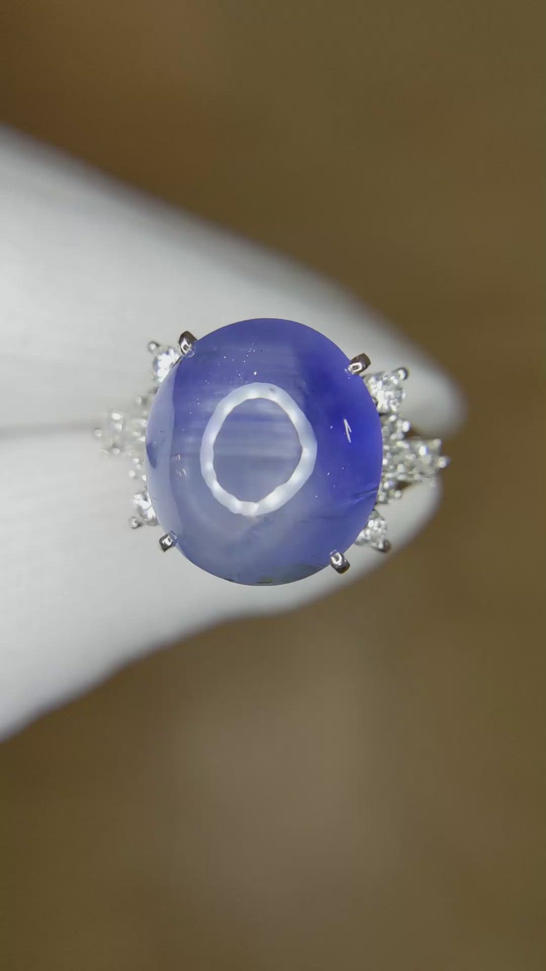 16.08 Ct. Blue Sapphire and Natural Diamond Antique Style Ring, Platinum 950 Size Video