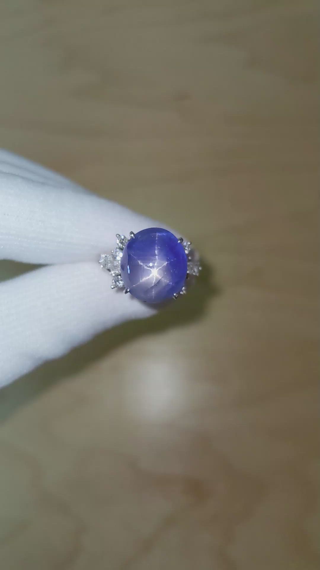 16.08 Ct. Blue Sapphire and Natural Diamond Antique Style Ring, Platinum 950 Size Video