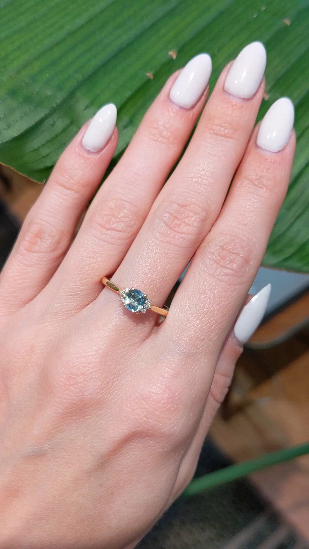 0.70 Ct. Sapphire Natural Diamond Multi Stone Ring, 18K Yellow Gold Size Video