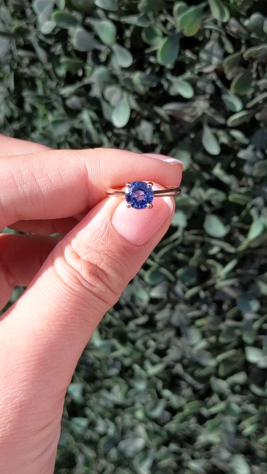 1.28 Ct. Blue Sapphire Solitaire Ring, 14K Rose Gold Size Video