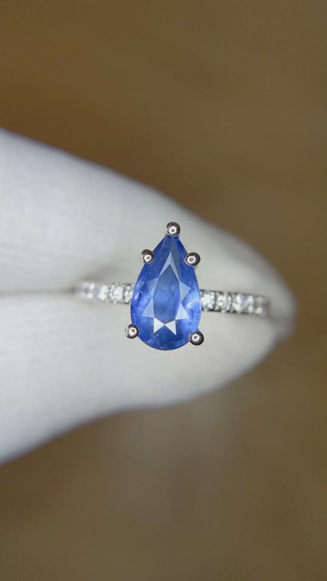 2.03 Ct. Blue Sapphire Pave Ring, Platinum 950 Size Video
