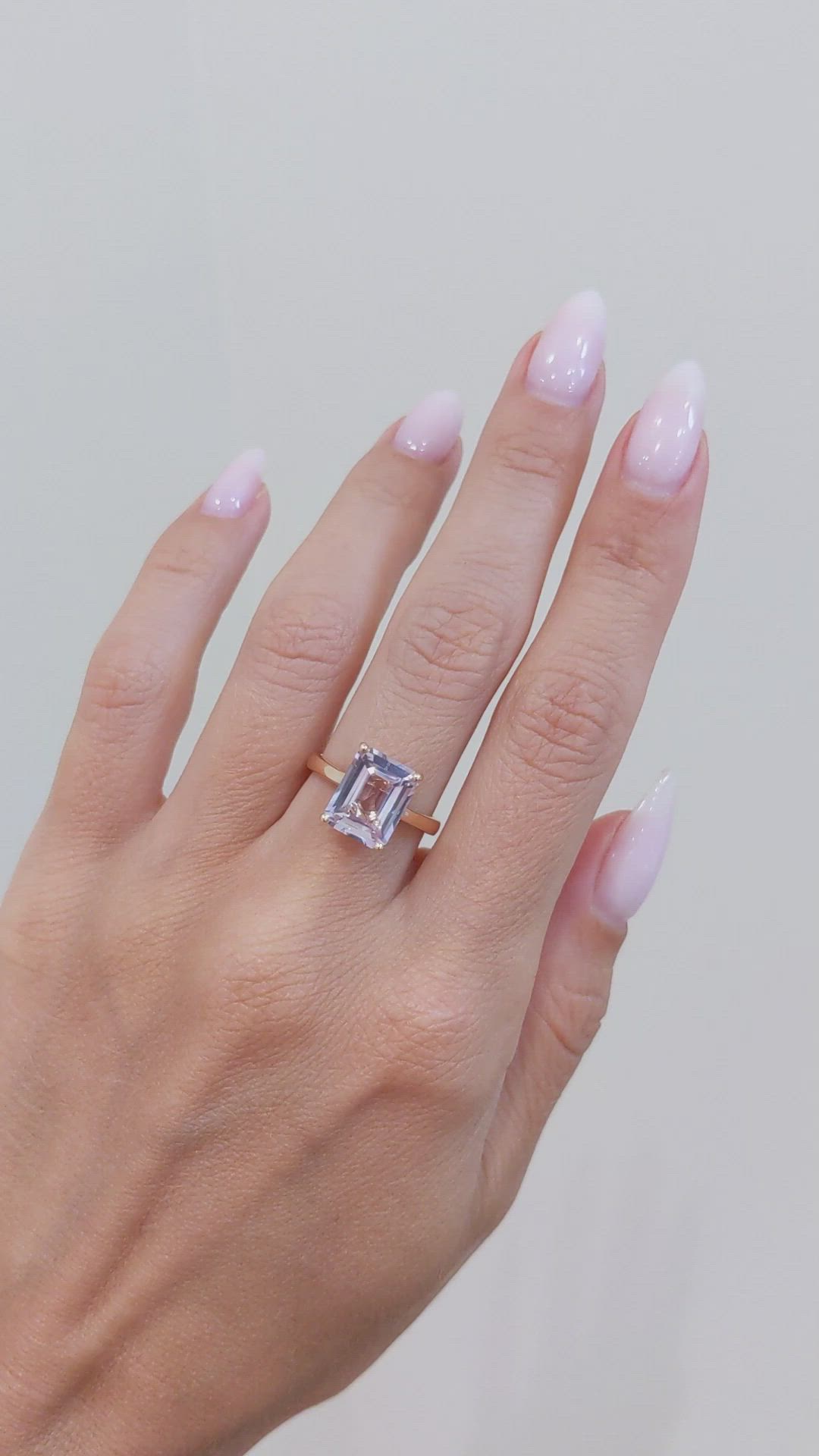4.08 Ct. Pink Sapphire and Natural Diamond Pave Ring, 18K Rose Gold Size Video