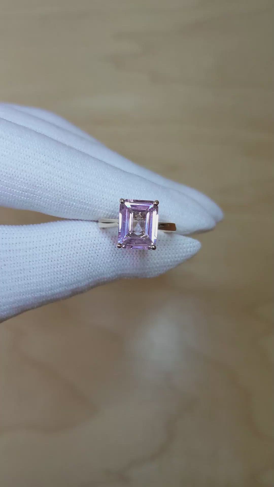 4.08 Ct. Pink Sapphire and Natural Diamond Pave Ring, 18K Rose Gold Size Video