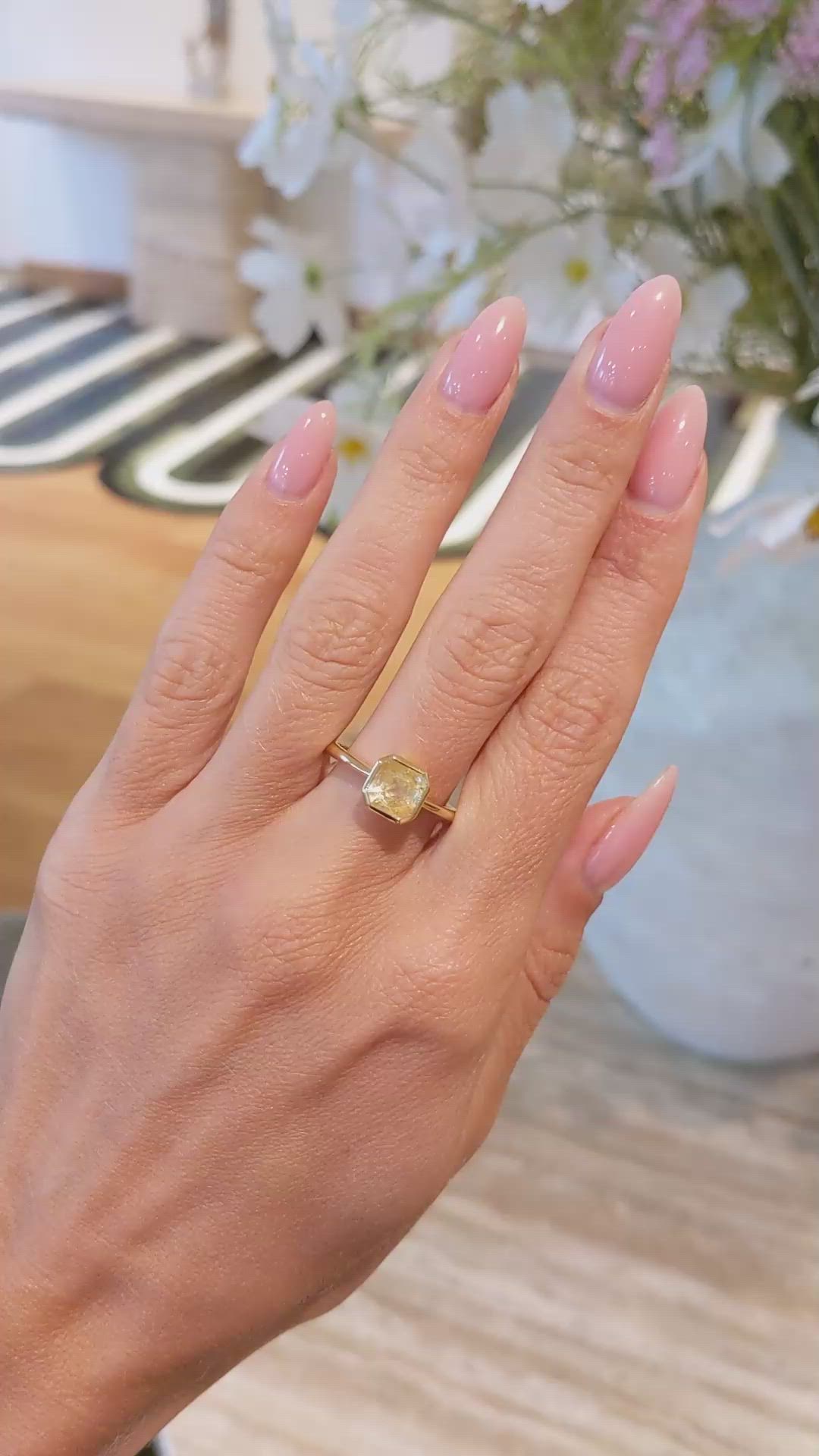 1.87 Ct. Yellow Sapphire Bezel Ring, 18K Yellow Gold Size Video