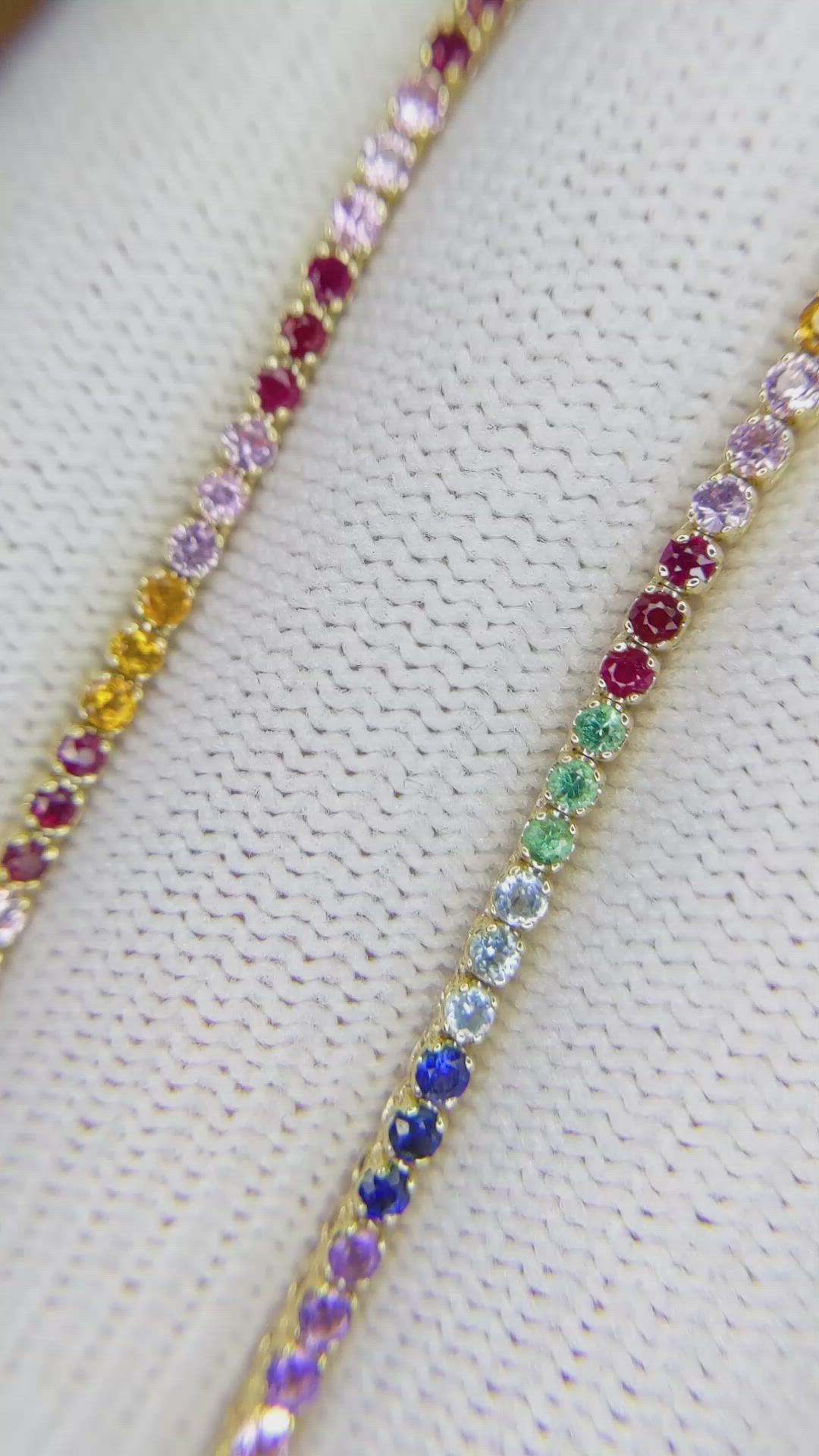 1.12 Ct. Ruby Sapphire Accent Stones Necklace, 14K Yellow Gold Size Video