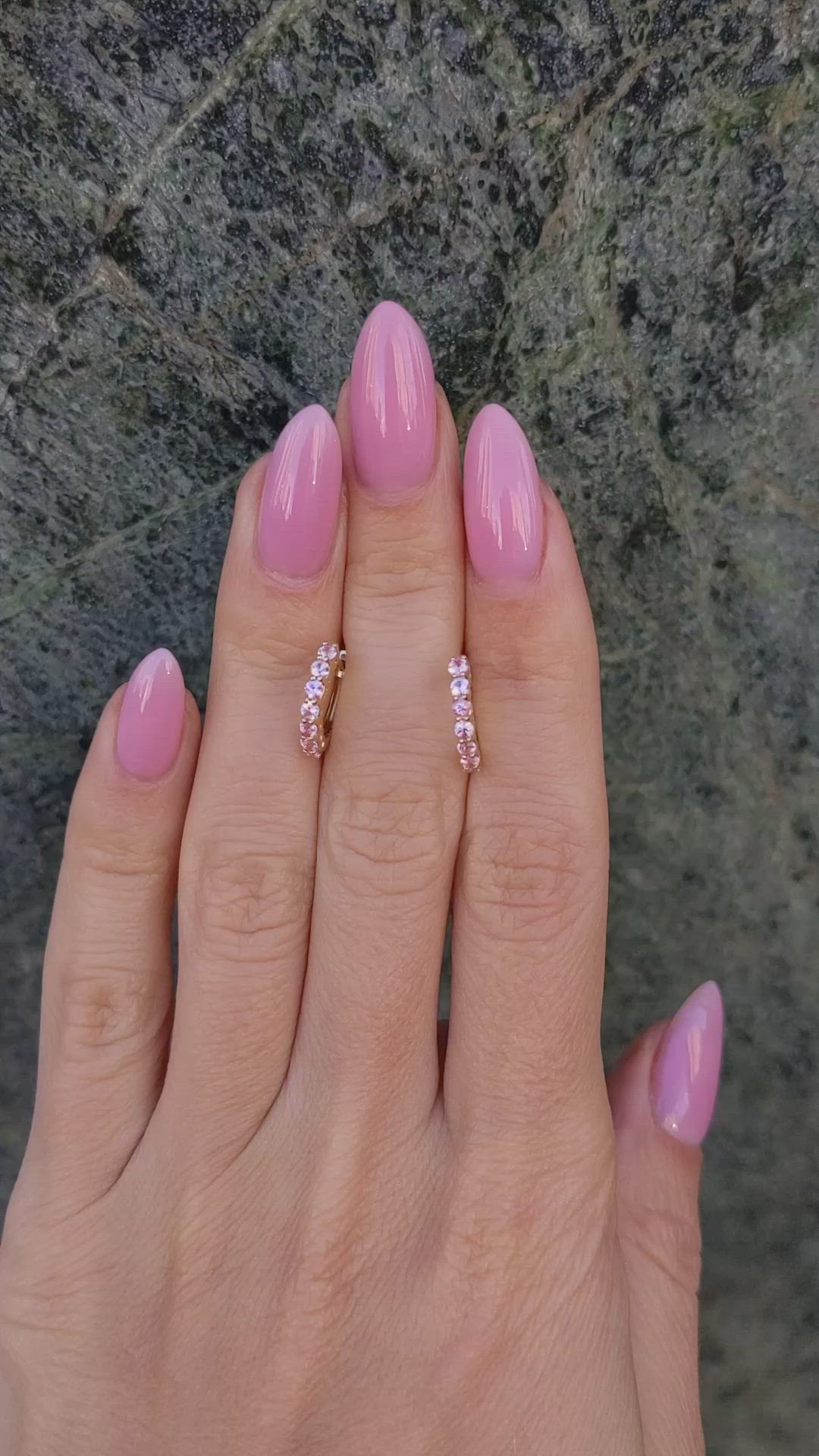 0.65 Ct.Tw. Pink Sapphire Pave Earrings, 14K Yellow Gold Size Video