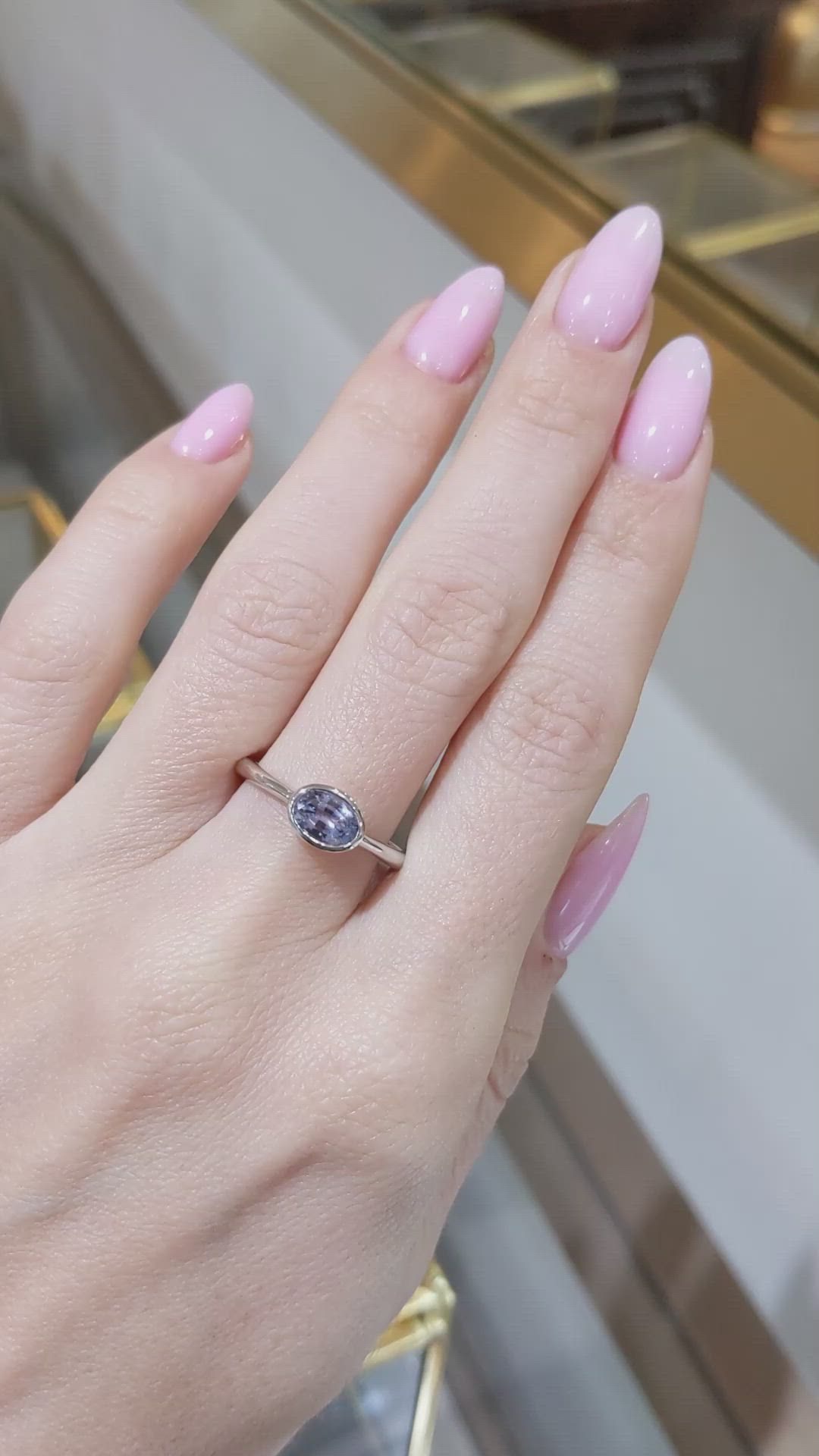 0.92 Ct. Blue Sapphire Bezel Ring, Platinum 950 Size Video