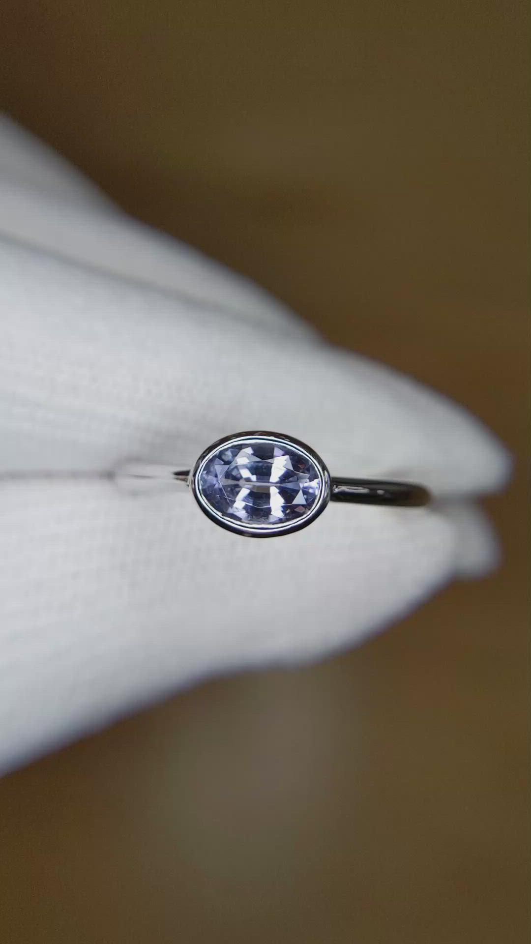 0.92 Ct. Blue Sapphire Bezel Ring, Platinum 950 Size Video