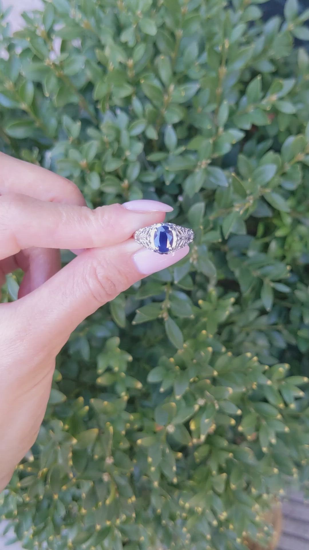 1.80 Ct. Blue Sapphire Antique Style Ring, Platinum 950 Size Video
