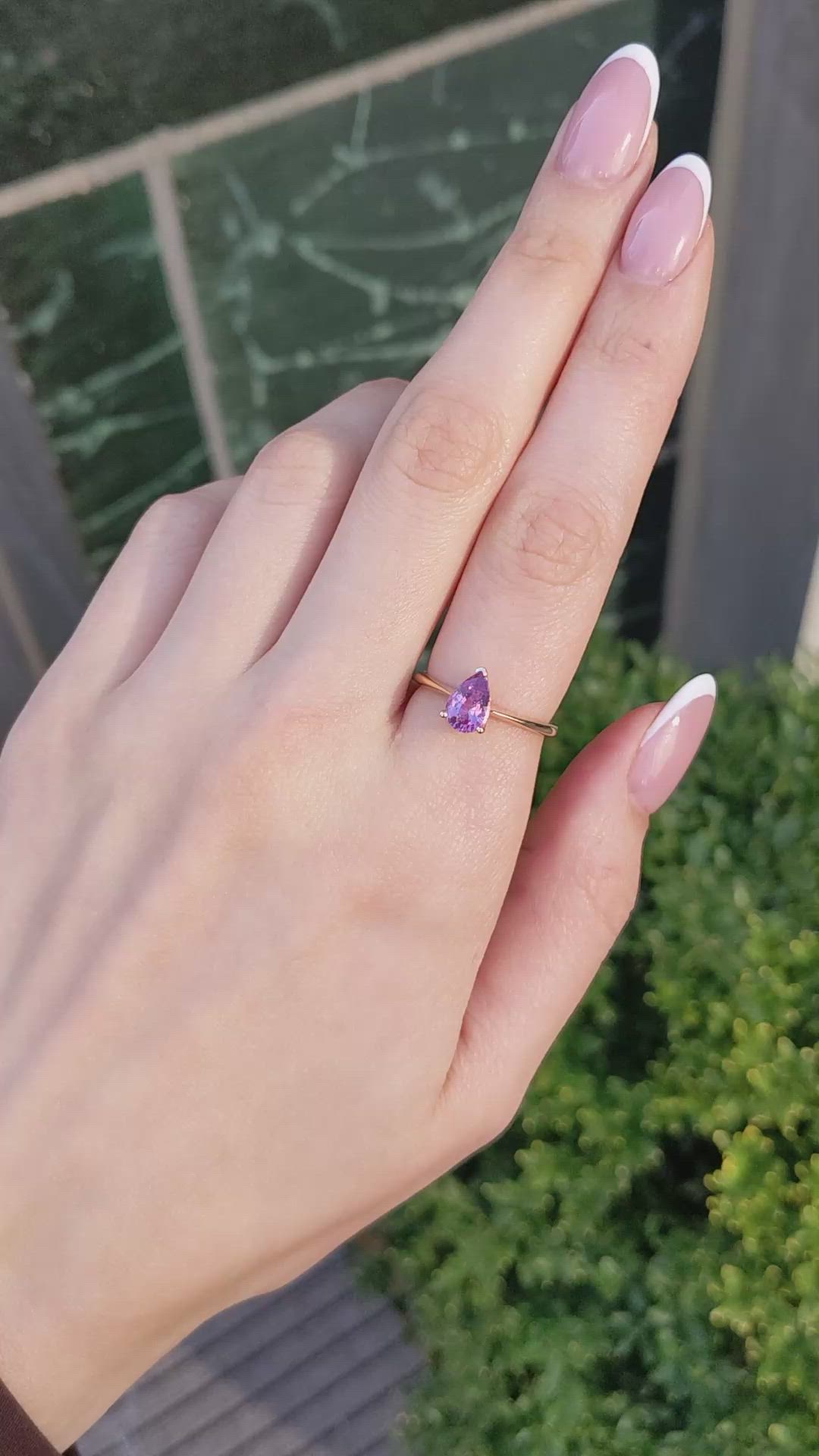 1.29 Ct. Purplish Pink Sapphire Solitaire Ring, 14K Yellow Gold Size Video