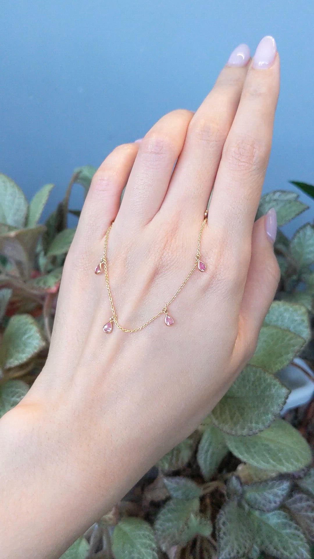 1.36 Ct. Pink Sapphire Bezel Necklace, 14K Yellow Gold Size Video