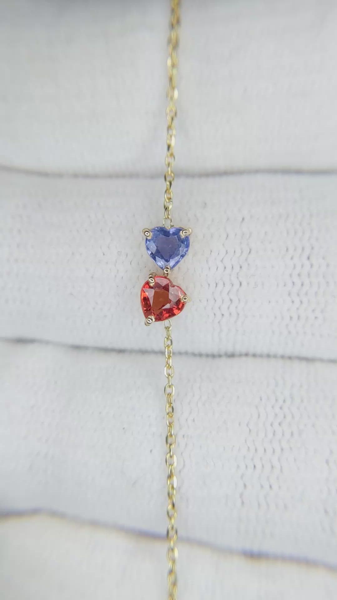 0.59&nbsp;Ct.Tw.Total Carat Weight Multi Color Sapphire Bezel Bracelet, 14K Yellow Gold Size Video