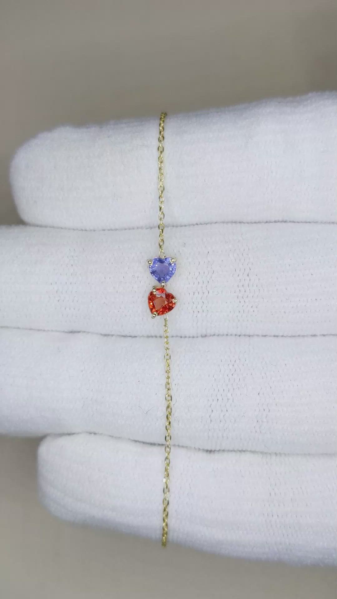 0.59&nbsp;Ct.Tw.Total Carat Weight Multi Color Sapphire Bezel Bracelet, 14K Yellow Gold Size Video