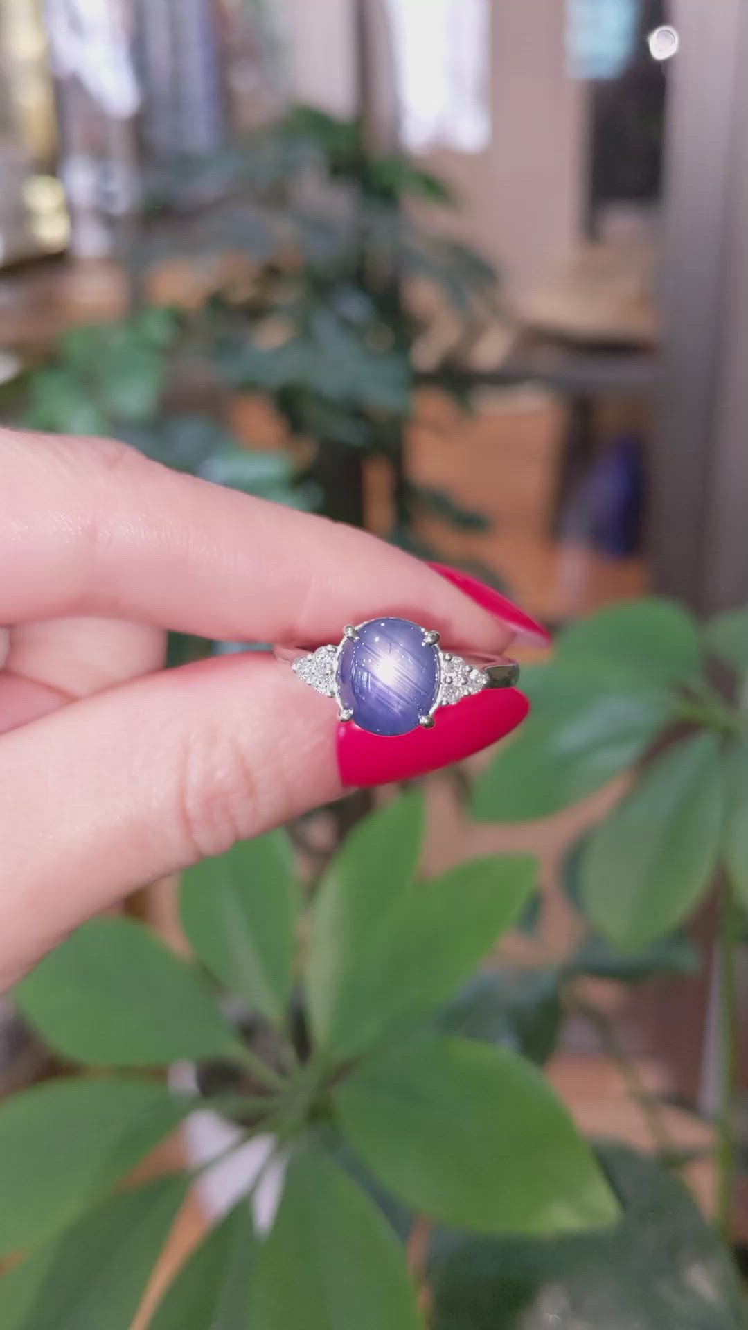 4.30 Ct. Blue Sapphire and Natural Diamond Multi Stone Ring, 14K White Gold Size Video