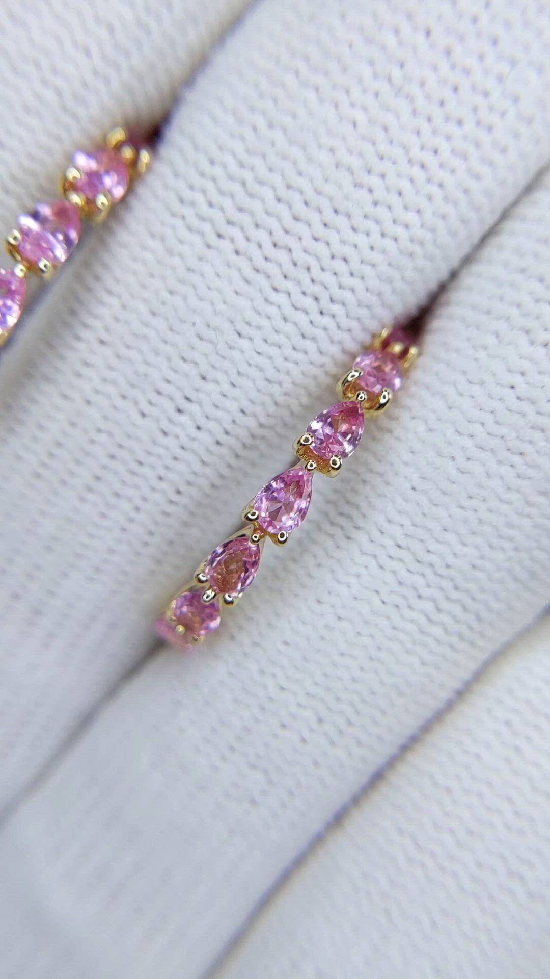 1.68 Ct.Tw.Total Carat Weight Pink Sapphire Hoops Earrings, 14K Yellow Gold Size Video