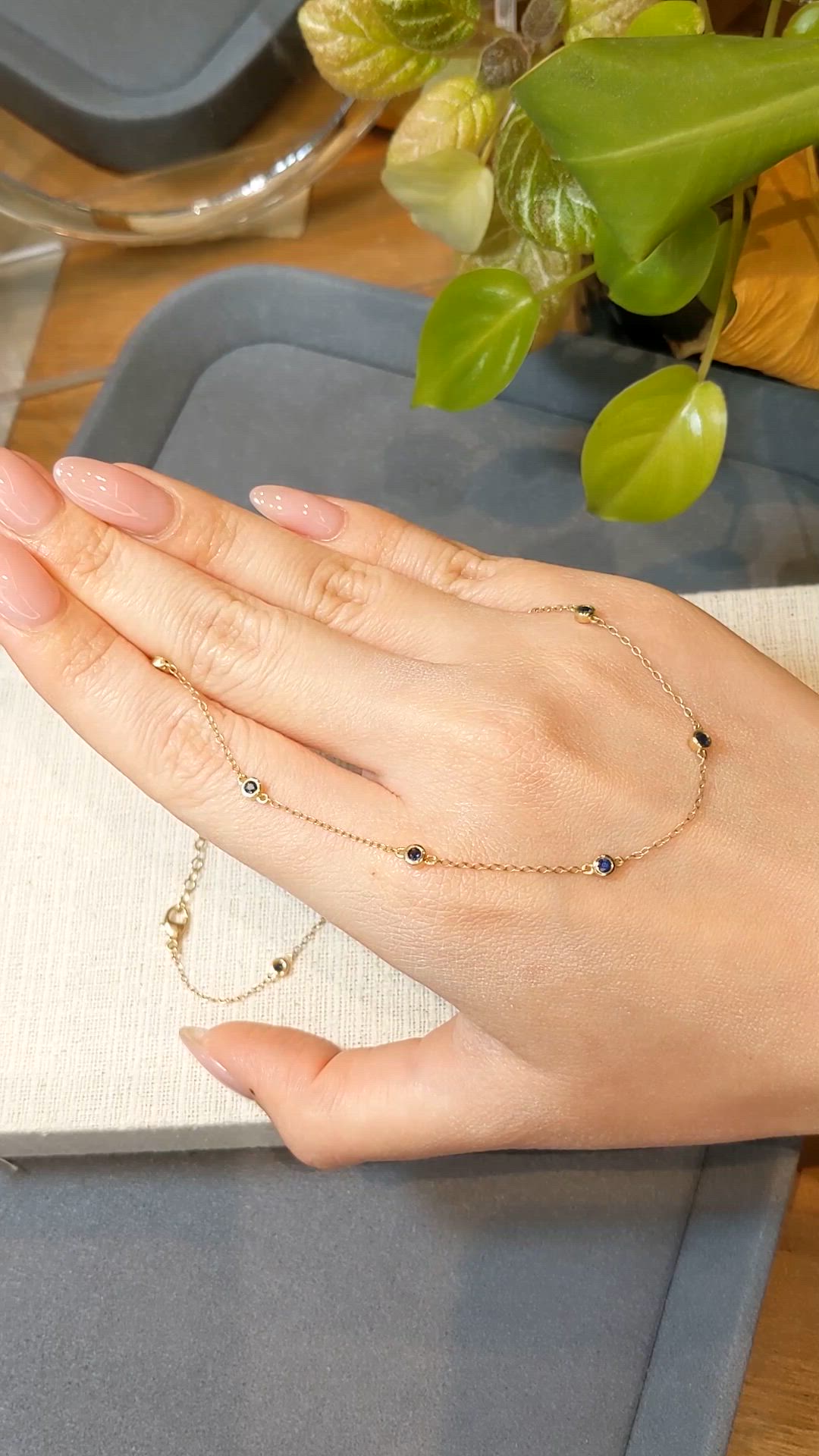 0.60 Ct. Blue Sapphire Bezel Necklace, 14K Yellow Gold Size Video
