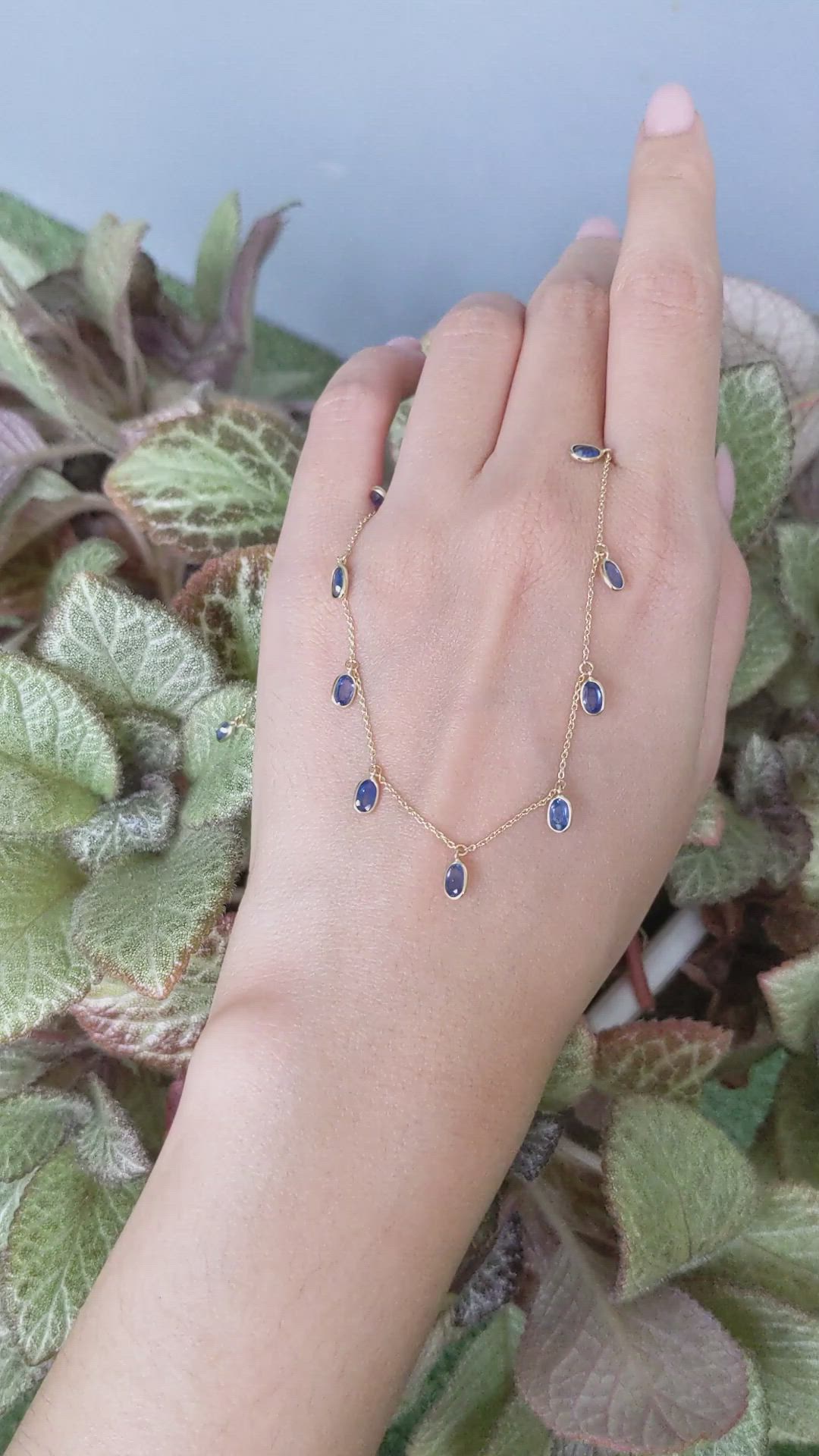 3.58 Ct. Blue Sapphire Bezel Necklace, 14K Yellow Gold Size Video
