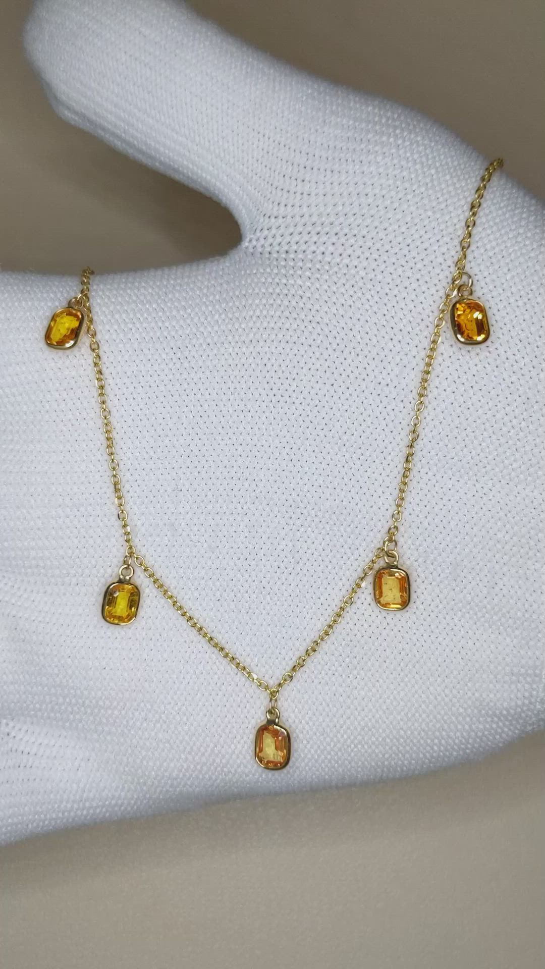 4.65 Ct. Yellow Sapphire Bezel Necklace, 18K Yellow Gold Size Video