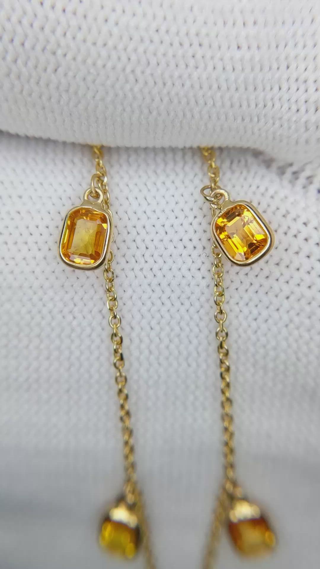 4.65 Ct. Yellow Sapphire Bezel Necklace, 18K Yellow Gold Size Video