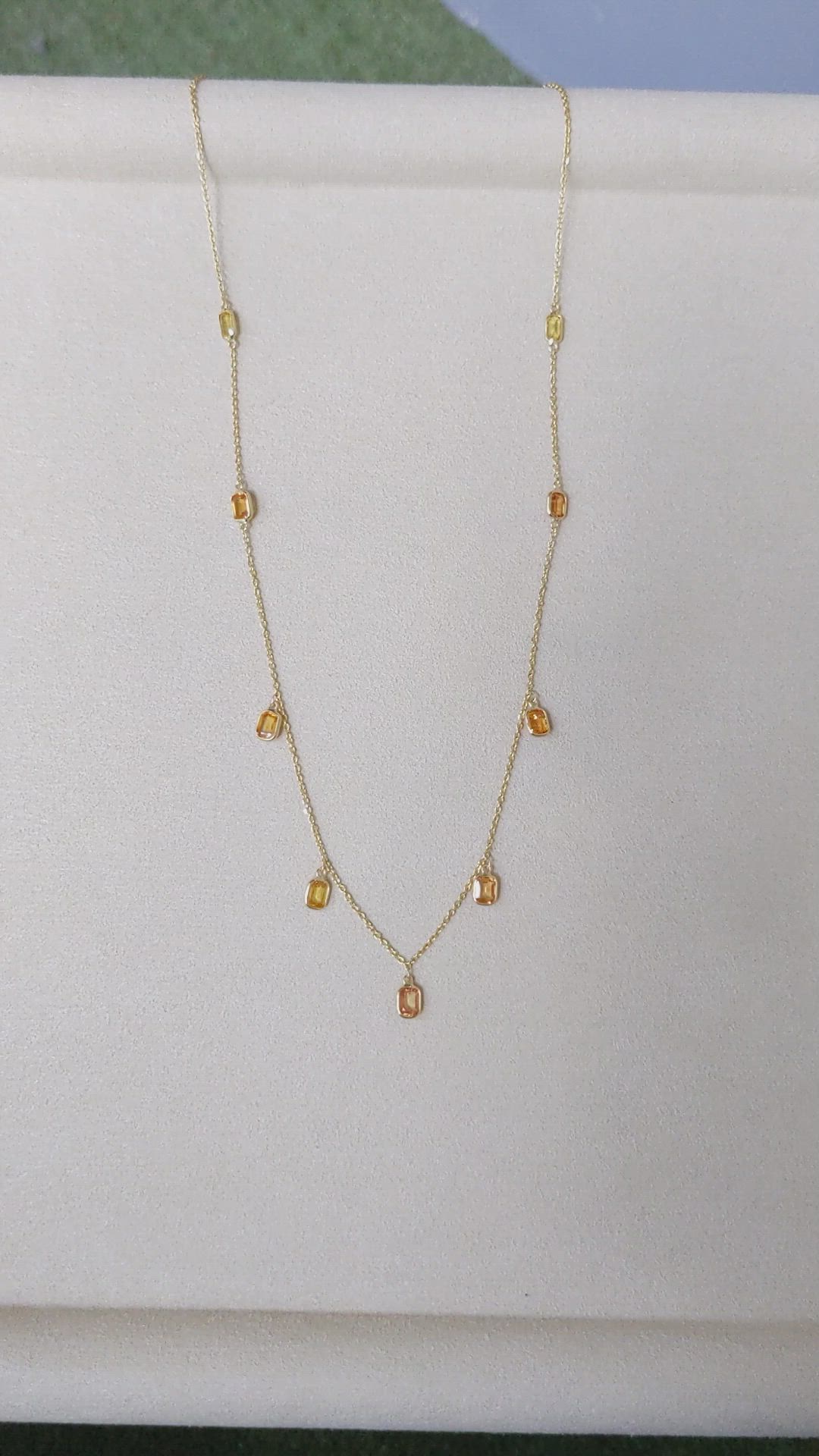 4.65 Ct. Yellow Sapphire Bezel Necklace, 18K Yellow Gold Size Video
