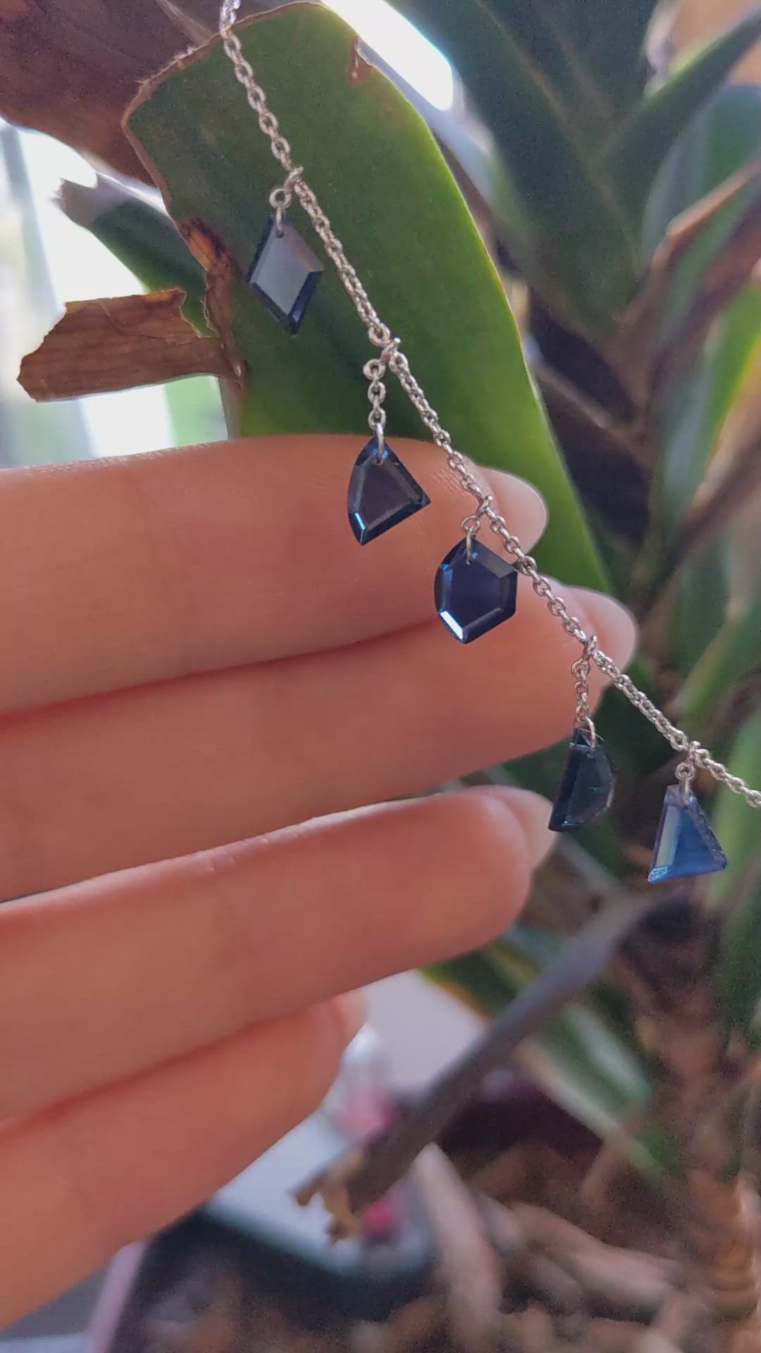 6.50 Ct. Blue Sapphire Solitaire Necklace, 18K White Gold Size Video