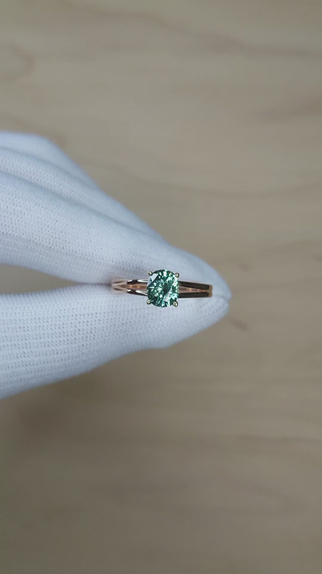 1.19 Ct. Greenish Blue Sapphire Accent Stones Ring, Platinum 950 Size Video
