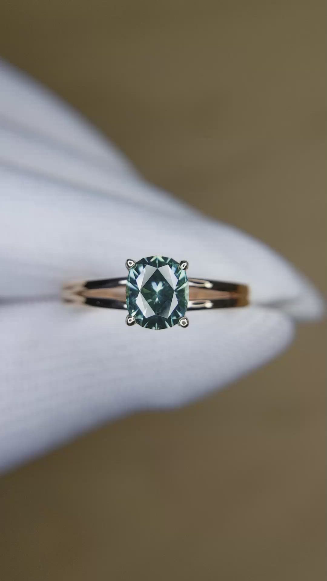 1.19 Ct. Greenish Blue Sapphire Accent Stones Ring, Platinum 950 Size Video