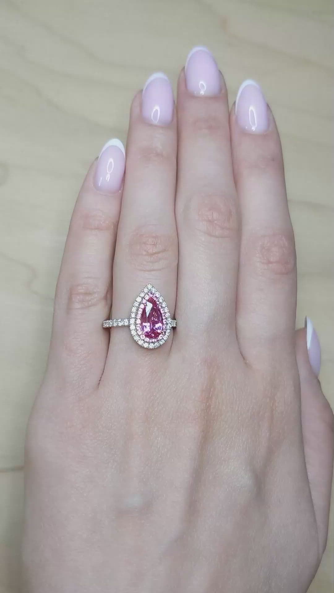 1.88 Ct. Pink Sapphire and Natural Diamond Pave Ring, 18K White & Yellow Size Video