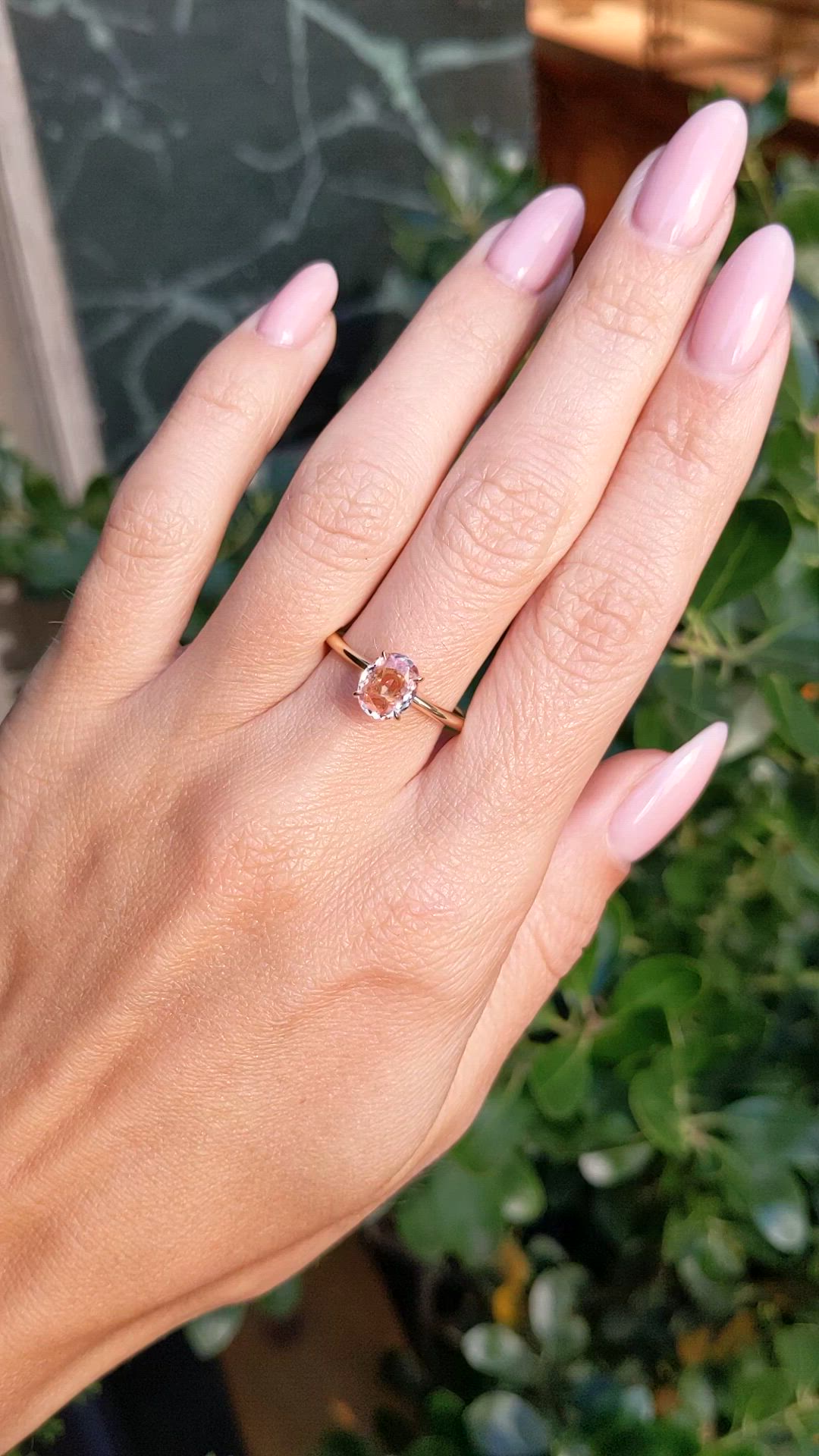 1.28 Ct. Padparadscha Sapphire Solitaire Ring, 14K Yellow Gold Size Video