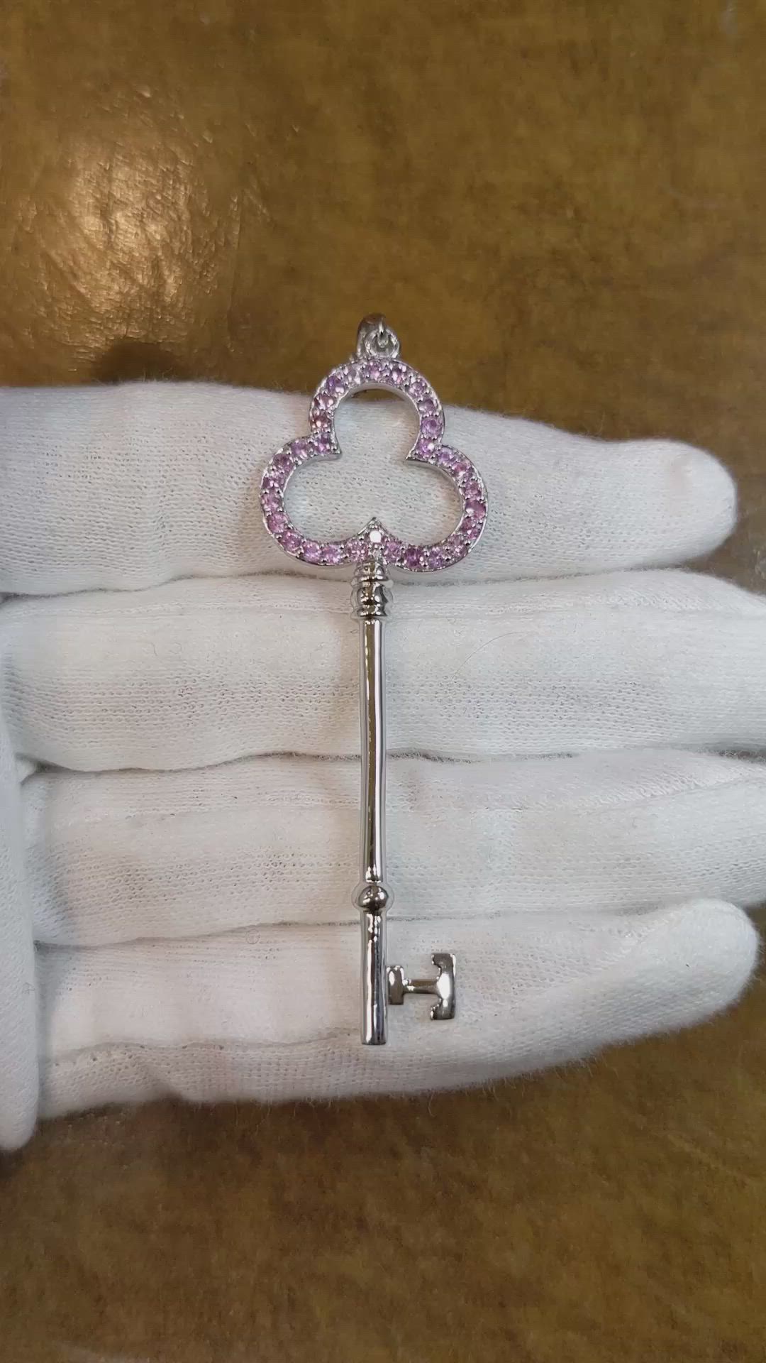 0.90 Ct. Pink Sapphire Accent Stones Pendant, Silver Size Video