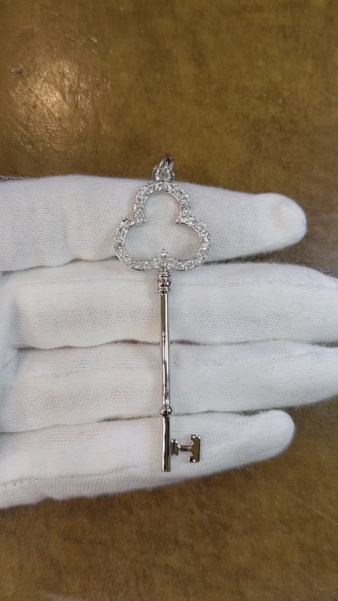 0.90 Ct. White Sapphire Accent Stones Pendant, Silver Size Video