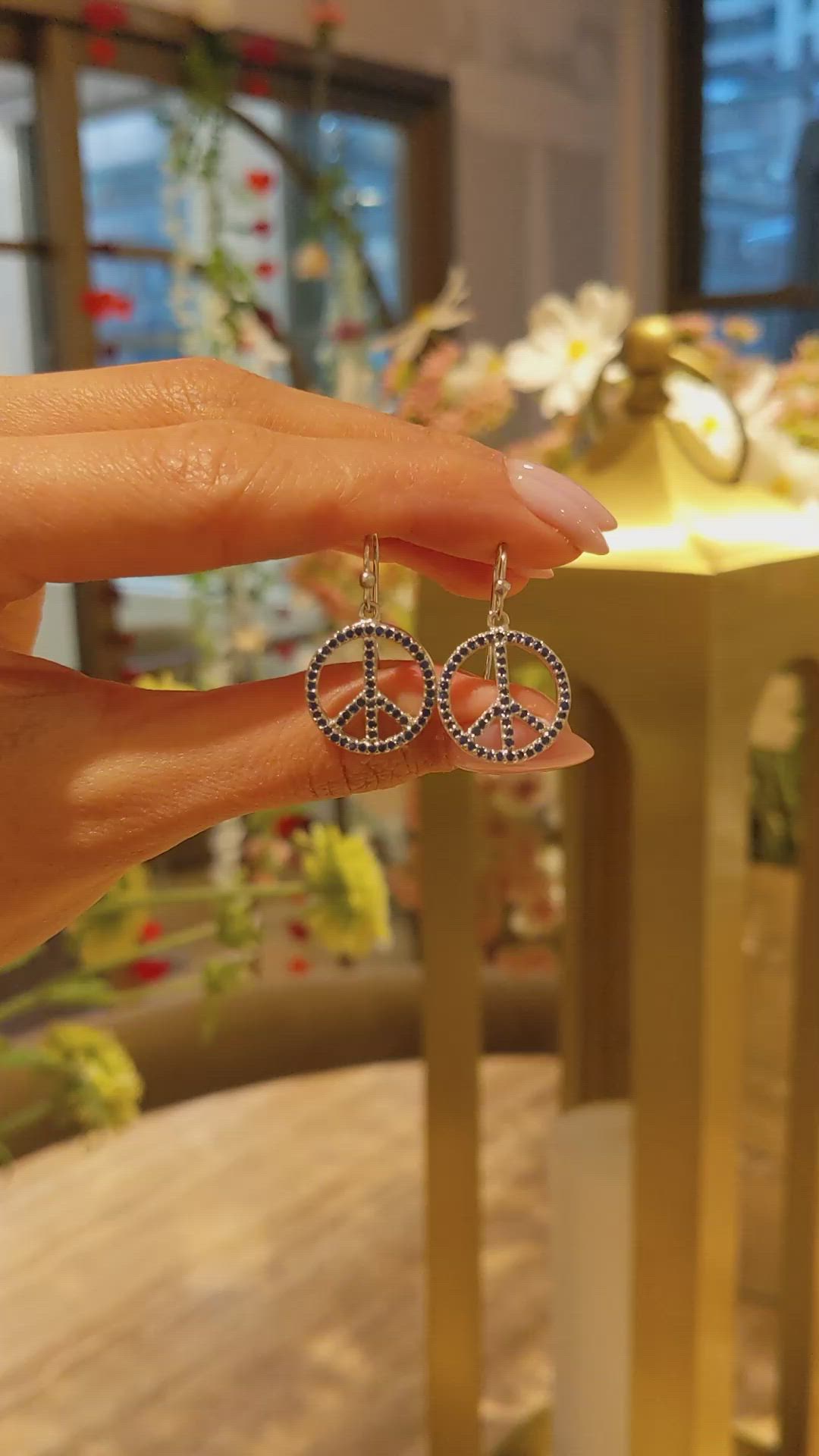 1.40 Ct.Tw.Total Carat Weight Blue Sapphire Drops Earrings, Silver Size Video