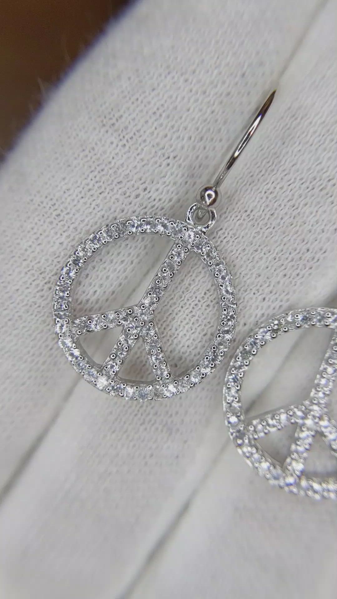 1.40 Ct.Tw. White Sapphire Drops Earrings, Silver Size Video