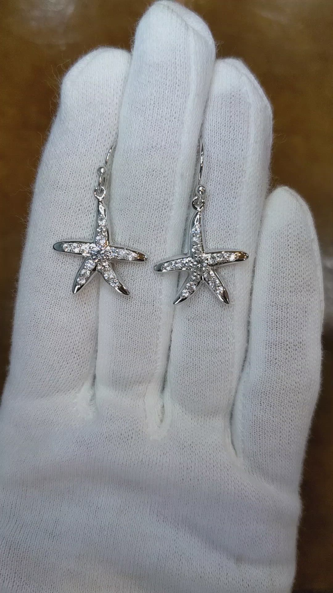 1.20 Ct.Tw. White Sapphire Drops Earrings, Silver Size Video
