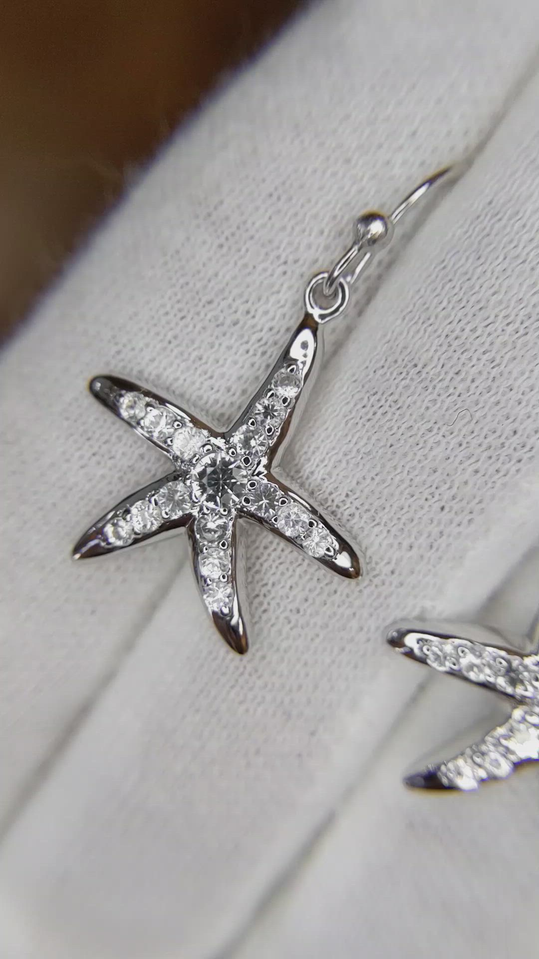 1.20 Ct.Tw. White Sapphire Drops Earrings, Silver Size Video